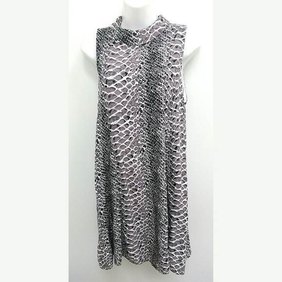 She and Sky Dresses & Skirts - Mock Neck Dress Snakeskin Lavender Large